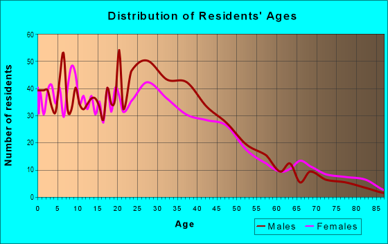 Age and Sex of Residents in West Northside in San Jose, CA