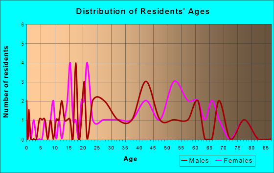 Age and Sex of Residents in Thunder-Moor Neighborhood Group in Fort Collins, CO