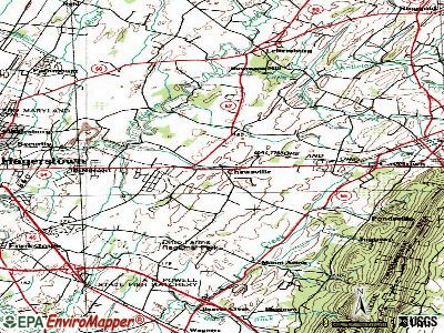 Chewsville topographic map