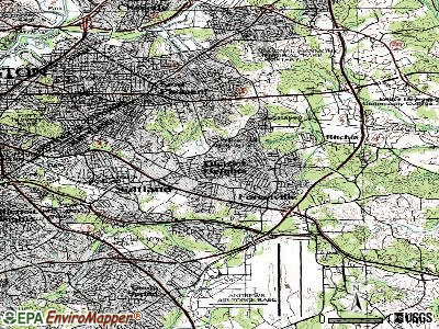 District Heights topographic map