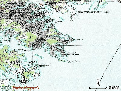 Hillsmere Shores topographic map