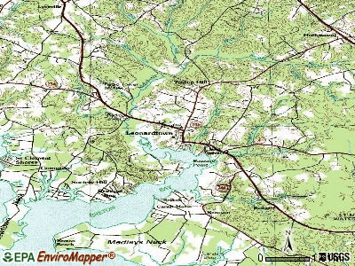 Leonardtown topographic map