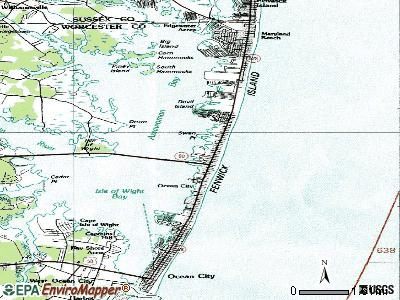 Ocean City topographic map