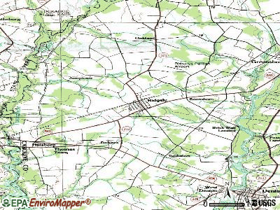 Ridgely topographic map