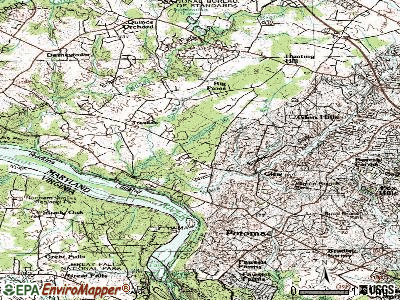 Travilah topographic map