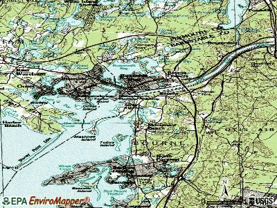 Bourne topographic map