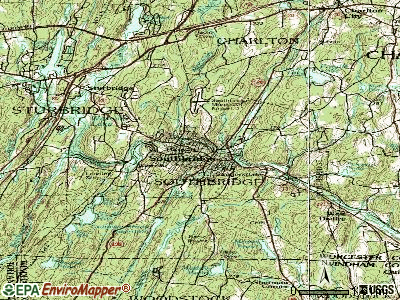 Southbridge topographic map