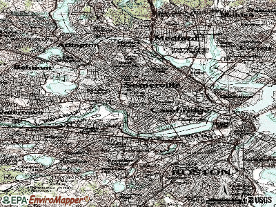 Cambridge topographic map