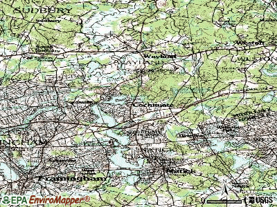 Cochituate topographic map
