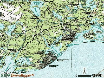 Mashpee Neck topographic map