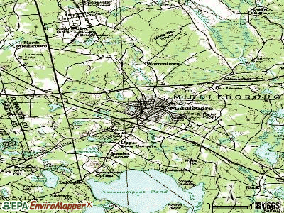 Middleborough Center topographic map