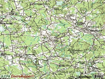 Millis-Clicquot topographic map
