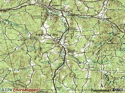 Monson Center topographic map