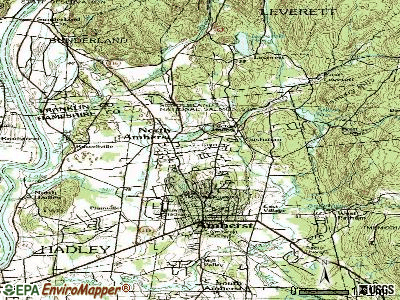 North Amherst topographic map