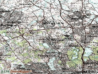 Woburn topographic map