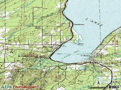 Baraga topographic map