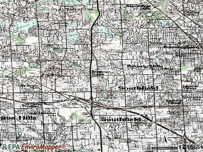 Bingham Farms topographic map