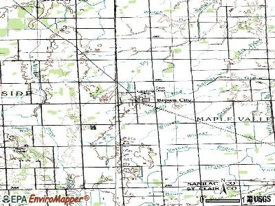 Brown City topographic map