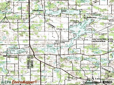 Cement City topographic map