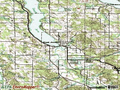 East Jordan topographic map