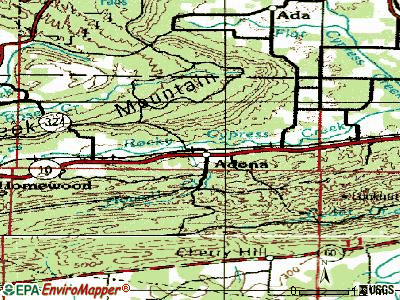Adona topographic map
