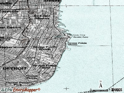 Grosse Pointe Shores topographic map