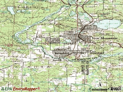 Kingsford topographic map