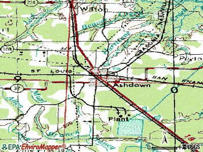 Ashdown topographic map