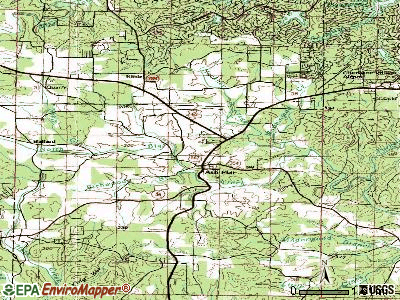 Ash Flat topographic map