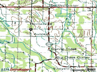 Aubrey topographic map