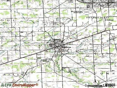 Saline topographic map