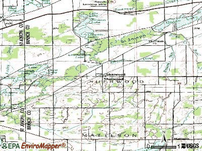 Sherwood topographic map