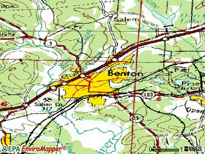 Benton topographic map