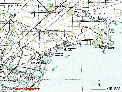 Woodland Beach topographic map