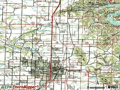 Bethel Heights topographic map