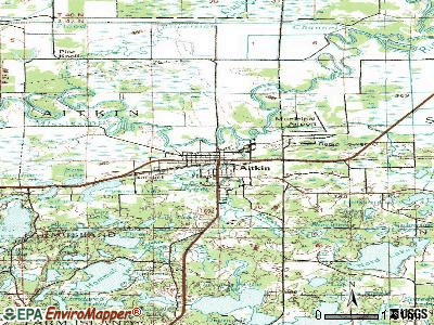 Aitkin topographic map
