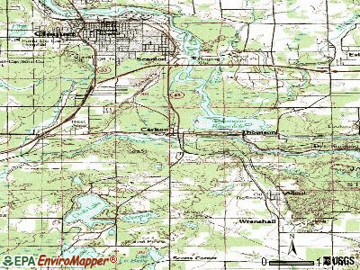 Carlton topographic map