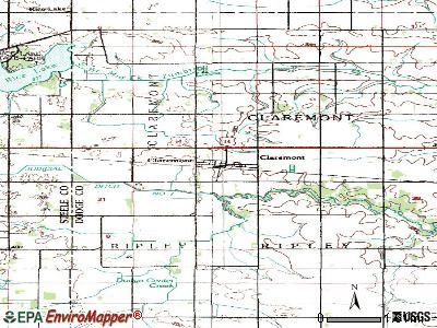Claremont topographic map