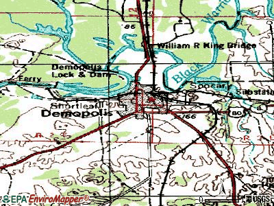 Demopolis topographic map