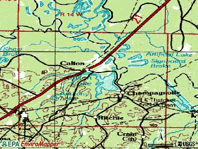 Calion topographic map