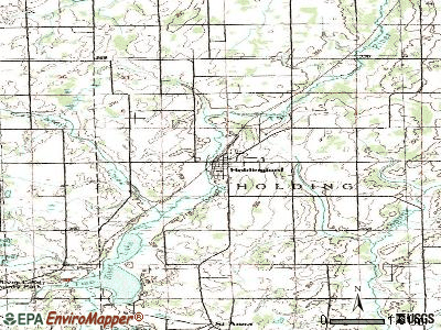 Holloway topographic map