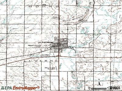 Luverne topographic map