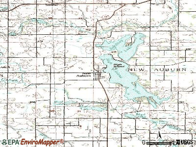 New Auburn topographic map