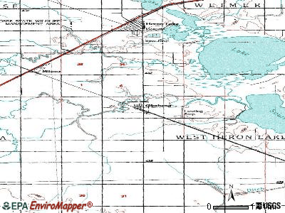 Okabena topographic map