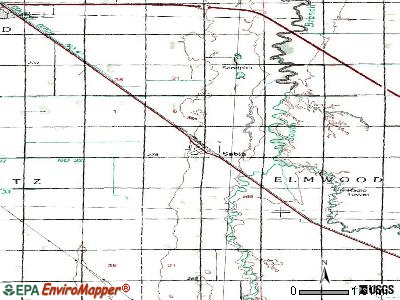 Rushford Village topographic map