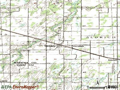 Verndale topographic map