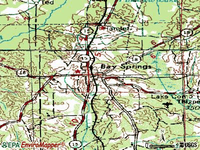 Bay Springs topographic map