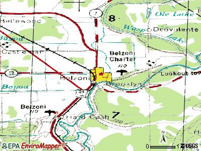 Belzoni topographic map