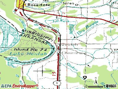 Beulah topographic map