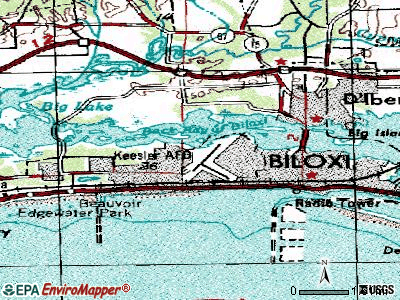 Biloxi topographic map